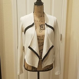 Black and white cotton textured jacket